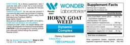 Label for Horny Goat Weed