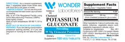 Label for Potassium Gluconate