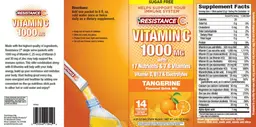 Label for Vitamin C 1000 mg Tangerine Flavored Drink Mix