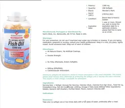 Label for Fish Oil 1200 mg