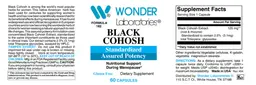 Label for Black Cohosh