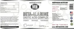 Label for Beta-Alanine Orotic Acid Complex Unflavored