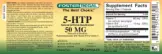 Label for 5-HTP 50 mg