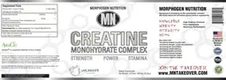 Label for Creatine Monohydrate Complex Unflavored