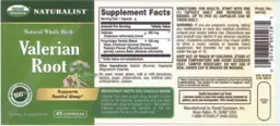 Label for Natural Whole Herb Valerian Root
