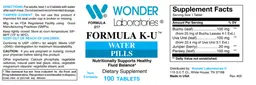 Label for Formula K-U Water Pills