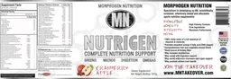 Label for Nutrigen Cranberry Apple