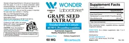 Label for Grape Seed Extract 60 mg