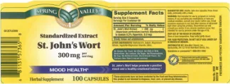 Label for Standardized Extract St. John's Wort 300 mg