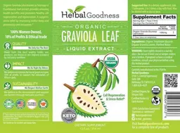 Label for Organic Graviola Leaf Liquid Extract