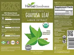 Label for Organic Guayusa Leaf Liquid Extract