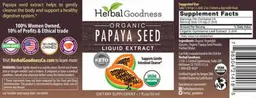 Label for Organic Papaya Seed Liquid Extract