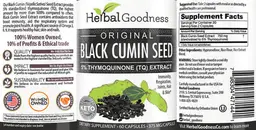 Label for Original Black Cumin Seed 375 mg