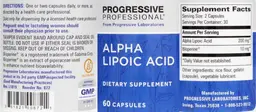 Label for Alpha Lipoic Acid