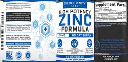 Label for Zinc Formula 30 mg
