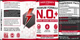 Label for N.O.+ Nitric Oxide Booster