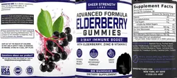 Label for Advanced Formula Elderberry Gummies