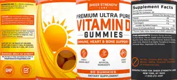 Label for Premium Ultra Pure Vitamin D Gummies