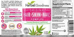 Label for Original Hair Skin Nails Complex 600 mg
