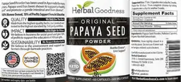 Label for Organic Papaya Seed Powder 600 mg