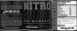 Label for Nitrosurge Black Sour Gummy