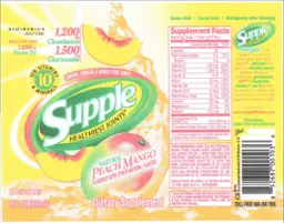 Label for Supple Natural Peach Mango