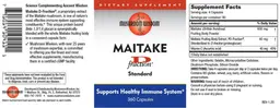 Label for Maitake D Fraction Standard