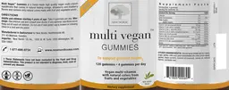 Label for Multi Vegan Gummies