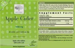 Label for Apple Cider 1000 mg