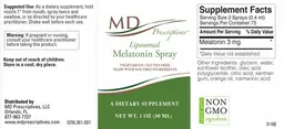 Label for Liposomal Melatonin Spray