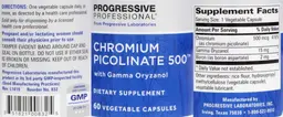 Label for Chromium Picolinate 500