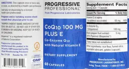 Label for CoQ10 100 mg plus E