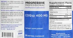 Label for CoQ10 400 mg