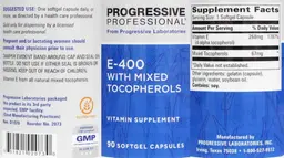 Label for E-400 with Mixed Tocopherols