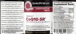Label for OptiStatin CoQ10-SR