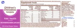 Label for Children's Chewables Complete