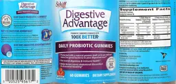 Label for Daily Probiotic Gummies Strawberry Flavored