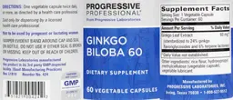 Label for Ginkgo Biloba 60