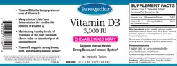 Label for Vitamin D3 5,000 IU Chewable Mixed Berry