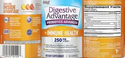 Label for Probiotics Advanced +Immune Health 250 mg Vitamin C