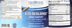 Label for Keto Resilience Natural Pomegranate Flavor
