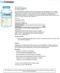 Label for Pregnenolone 50 mg