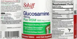 Label for Glucosamine HCl 1500 mg Plus MSM 1500 mg