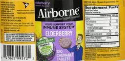 Label for Airborne Elderberry Chewable Tablets