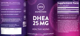 Label for DHEA 25 mg