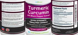 Label for Turmeric Curcumin
