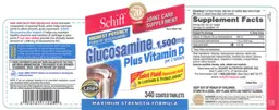 Label for Glucosamine HCl 1,500 mg Plus Vitamin D