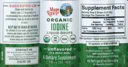 Label for Organic Iodine Liquid Drops Unflavored