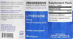 Label for L-Tyrosine 500 mg