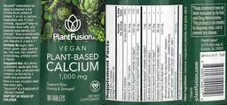 Label for Vegan Plant-Based Calcium 1,000 mg